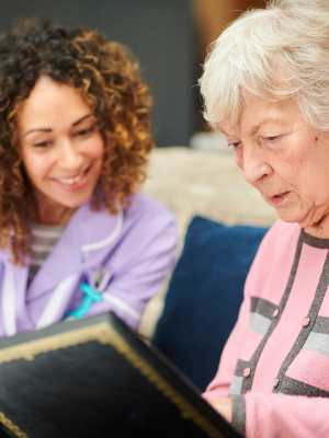 Care worker with older lady